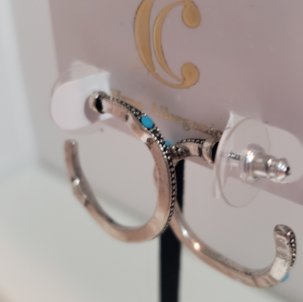 BRAND NEW Charming Charlie Silver Hoop